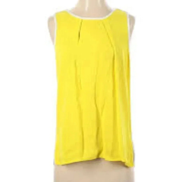Ann Taylor LOFT Women‎ Yellow Sleeveless Blouse Large - Picture 1 of 5
